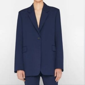 FRAME Oversized Blue Raw Edge Blazer Sz XL